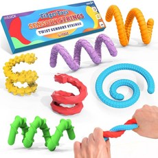 Fidget Toys 실리콘 감각 스틱 자폐증 아동용 질감 있는 진정 감각 장난감 불안 완화를 위한 자폐증 장난감 만 3세 이상 어린이 및 성인용 여행용 장난감(6팩), Fidget Toys 실리콘 감각 스틱, 자폐증 아동용