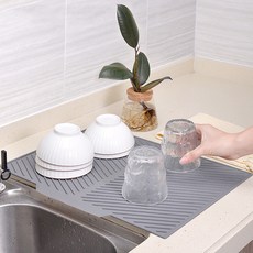 필굿리빙 실리콘 세로 식기건조 매트 Ver.2, 1개, 그레이, 1단