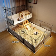 기니피그 케이지하우스 사육장 철장, 대형 2단 비조밀형 맨케이지스타일, 1개, 1g