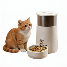 Wantech 智慧寵物自動餵食器 稱重記錄 手機APP遠端控制, 白色, 1個, 2.5L