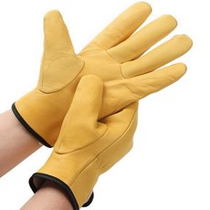 상일상회 고급 용접 작업 피장갑 캠핑 티크 내열 화로 가죽 장갑 양손 세트, 옐로우, 1개