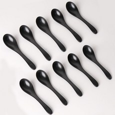 [쿡차 멜라민 수저] 우동 국물 스푼 검정색 일식 젓가락 세트 중 1택, 긴스푼 10p, 1개