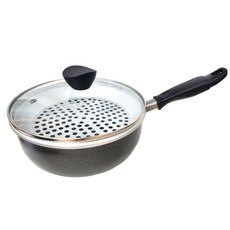 라면 만두 찜기 냄비, 1개, 모던블랙, 20cm