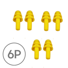 주아스 소음 차단 수면 수영 귀마개 6p, 옐로우, 1개