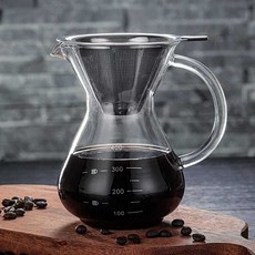 드립서버 세트 400ml 필터 포함 핸들형 커피 드리퍼 1세트