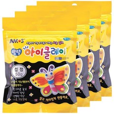 아모스 탱탱 아이클레이 파우치 2500, 검정, 50g, 4개