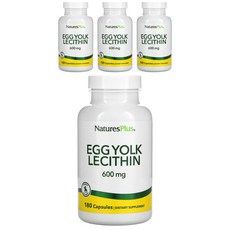 Natures Plus 蛋黄卵磷脂膠囊 600mg, 180顆, 4罐