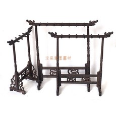 【汶采】雙龍雞翅木毛筆架 筆掛, 4掛(缺貨)