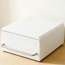PAPEPIE 미니멀 철제 수납함 오피스 주방용품 화장품 정리함, 흰색, 1개