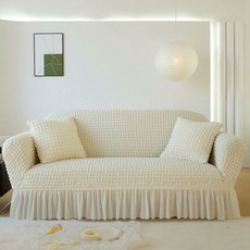 미니쇼파시어서커 소파 거실 1개 책상, 단색 밀크화이트