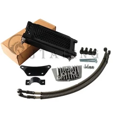 오토바이 범용 오일 쿨러 라디에이터 키트 혼다 야마하 가와사키 더트 바이크 모페드 스쿠터 엔듀로 모토크, 17 Black B 50-110cc-L