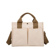 天使網購多層大容量媽咪包 單肩包 托特包 斜背包 手提包 旅行包, 米白