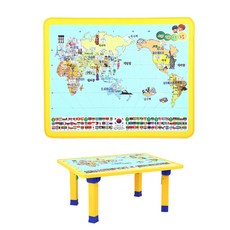 교육용테이블 접이식 세계지도 어린이 공부상유아 어린이책상 좌식책상, 단품