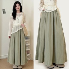 스토리원 WM-SSSK044 여성 11가지 감성 컬러 롱 스커트