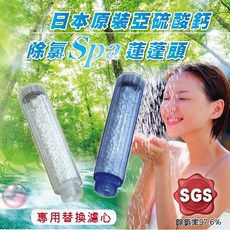 二代日本進口亞硫酸鈣除氯SPA省水蓮蓬頭專用替換濾心(2入), 1個