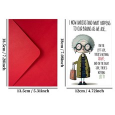 幽默自嘲創意年齡調侃卡片 趣味搞笑生日禮物 帶信封賀卡, 1個