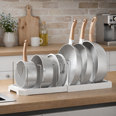 리엔비 확장형 후라이팬 정리대 냄비수납, 화이트, 1개, 7단