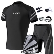 ROOICE 남성용 상하의 실내수영복 6종세트 빅사이즈 NAND-11-S