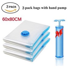 토퍼압축팩 이불 진공 압축기 다운 보관 압축 팩 의류 침구 담요 보관용 공간 절약 여행 가방 정리함 8 개 5 3, 10) 3pcs 60x80cm