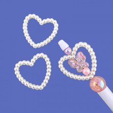 비즈톡 [BG-3-10]볼꾸파츠 진주하트프레임 40x37mm 볼꾸프레임 헨꾸 거꾸 키링용 (1개)