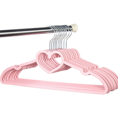 PU_넥타이 겸용 하트리본 옷걸이 10개입, 1세트, 하트핑크