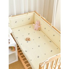 DFMEI 嬰兒牀純棉牀圍新生寶寶卡通刺繡緩衝軟包兒童防撞條防摔圍欄圍擋, 卡通兔高度28cm:80cm1片