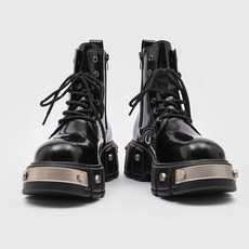 남성 캐주얼 워커 부츠 패션 스트리트 부츠 두꺼운 밑창 캐주얼 레이스업 슈즈 LT