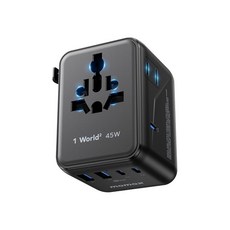 MOMAX 유니버설 고속 어댑터 세계 필수품 국제 1개 충전용 170W USB PD 유럽 노트북 QC 3개 GAN 영국 미국 플러그 여행용 여행 JP용 전원 AUS, 45 W
