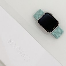 우먼스9999 애플워치 호환가능 7 SE 6 3 2 브레이드 솔로루프 스트랩 38 40 41 42 44 45 mm 호환가능, 피스타치오, 42/44/45mm (XS)