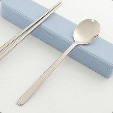 휴대용 스텐 수저 야외 캠핑 도시락 위생 보관 케이스, 1개, 1371453 블루