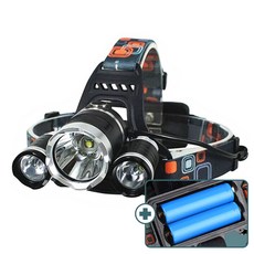 루윈 헨즈프리 LED 헤드랜턴 + 18650 보호회로 충전지, 혼합색상, 1개