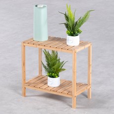 연필트리 2단 모듈형 대나무 원목 다용대 정리대 화분 선반, 우드 500