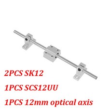 리니어레일 슬라이드 프린터 액세서리 8/10/12/16mm 광택 로드 키트 선형 가이드 솔리드 광축 원통형 슬라이드로드 레일 블록, 560mm, 12mm Vertical kit, 1개