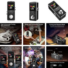 기타 베이스 페달 및 부품 Lekato 바이올린 우쿨렐레 트루 바이패스 반음계 튜닝 At-07 튜너 피치 이펙트