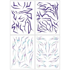 퍼플 옴브레 임시 패턴 타투 - 할로윈 물 전달 사실적인 방수 바디 아트 코스프레 할로윈 파티 메이크업용 (4개) 212659, 퍼플 옴브레 임시 패턴 타투 - 할로윈 물 전달, 사실