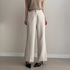 파츠 수선필요없는 숏 롱 기장선택 여성용 스트레이트 슬랙스 오피스룩 하객룩 일자바지 허리밴딩 팬츠