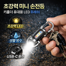 스피릿태드 [KC인증] 충전식 방수 키홀더 미니 손전등 휴대용 초강력 후레쉬, 2개