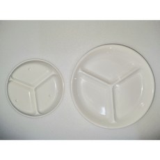 국제 멜라민 원형 3칸 나눔접시 원형찬기 소 중 대 나래생활주방, 1개, 화이트 원형3칸 소(13.9cm*2cm)