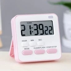 디지털 타이머 스톱워치 LCD 디스플레이 주방 계란 휴대용 전자 알람 실용적인 가정용 도구, 04 Pink