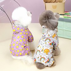 강아지 방수 하네스우비 애완견 목줄 의류 비옷 외출 용품 소형견 액세서리 안전 장비, 화이트