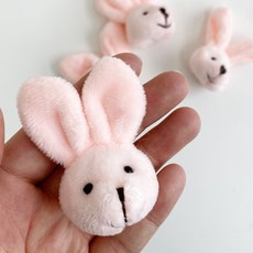 토끼얼굴 6cm 인형 부자재, 10개, 핑크
