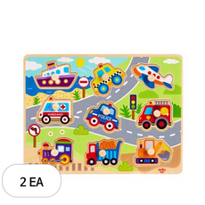 투키토이 교통꼭지 자석퍼즐, 2세트, 9피스