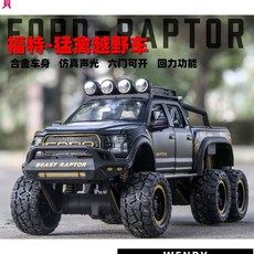 Wendy 1/28 仿真福特猛禽F150越野車，精緻合金模型，逼真內裝，車輪可轉動，汽車模型收藏, 紅色, 1個
