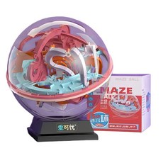 3D 立體迷宮球 益智減壓玩具 培養專注力 邏輯思維 94關, 圓迷宮球【118關+贈底座】, 1個