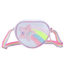 [ 1218423 ] 하이플라이어 아동용 크로스바디 백 여아용 백 스몰 멀티컬러 숄더백 빛나는 지갑 화이트