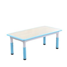 兒童可升降學習桌椅組 天藍色木紋, 天藍色木紋 - 桌子 60*60cm