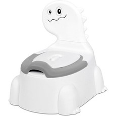 미미코 유아 배변훈련 다이노 변기, 화이트+그레이
