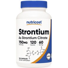 Nutricost 鍶 750 毫克膠囊, 1個, 120片