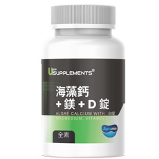UrSUPPLEMENTS 海藻鈣+鎂+D+K錠, 1個, 60顆