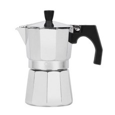 QBByMopita 家庭咖啡廳野營咖啡濃縮咖啡滴濾咖啡摩卡壺 Fluor 3 杯裝, 銀色, 3個